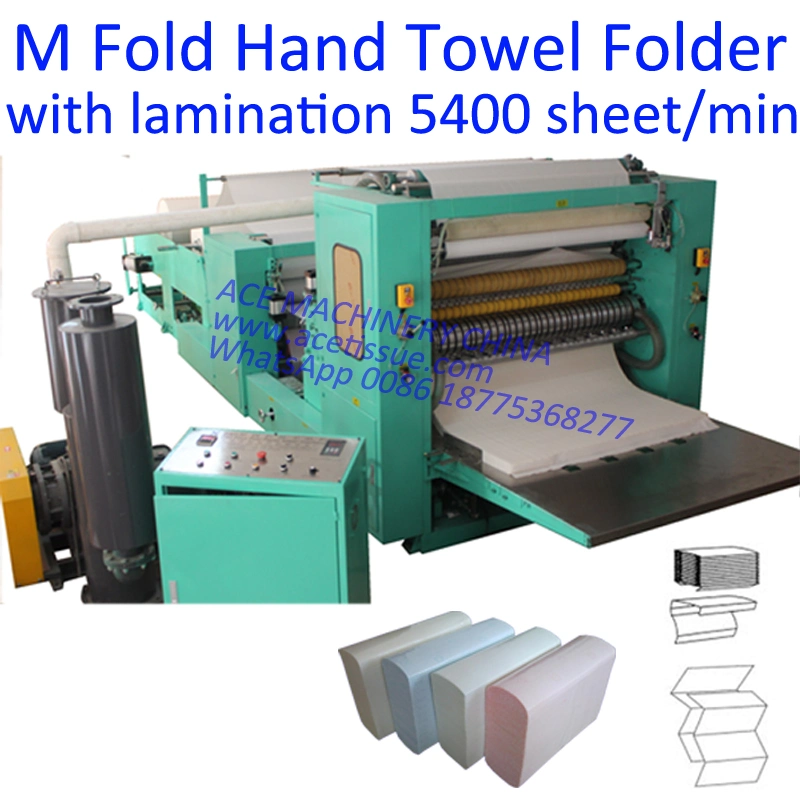 6lanes High Speed M-Falz Handtuchmaschine mit Laminierung