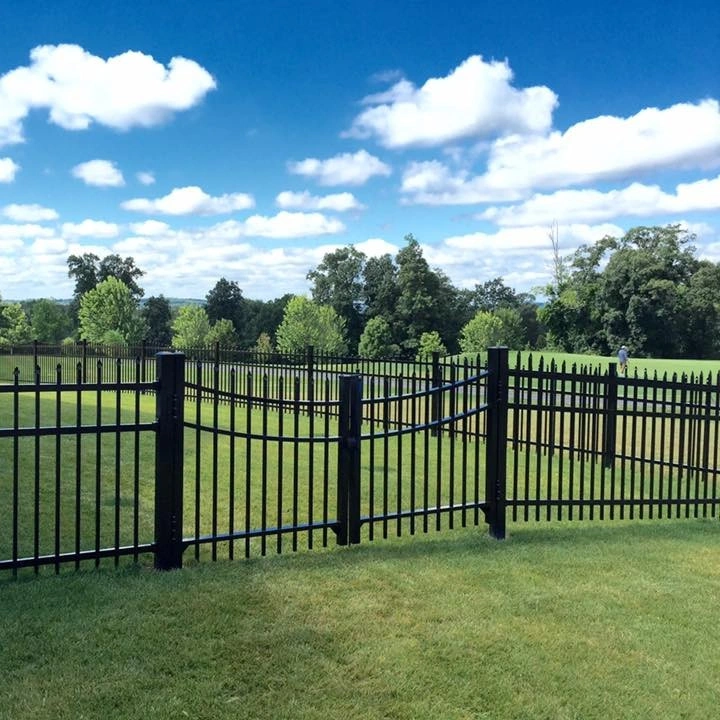 Residential Grade Aluminum Fence Maintenance Free 3-Rail Flat Top Powder Coated Black