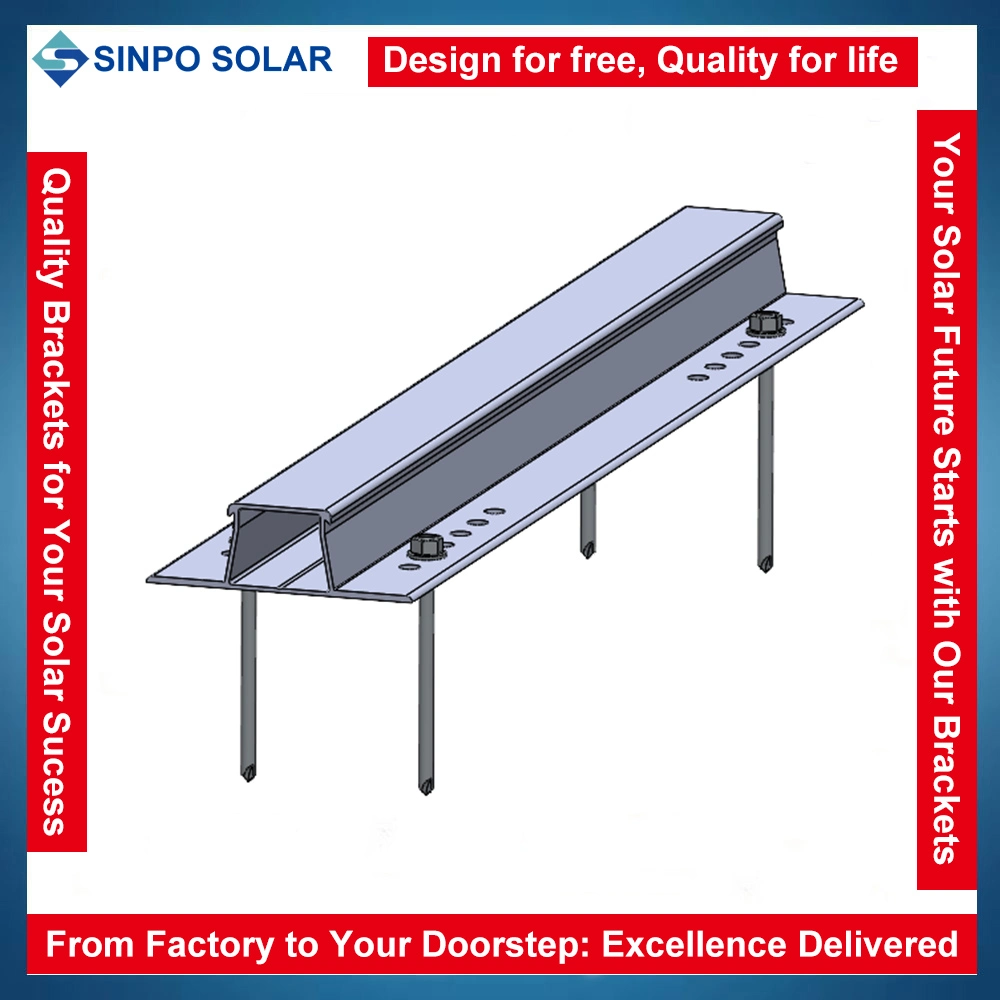 Metal Roof Solar Panel Mounting Structure with Short Trapezoidal Rail