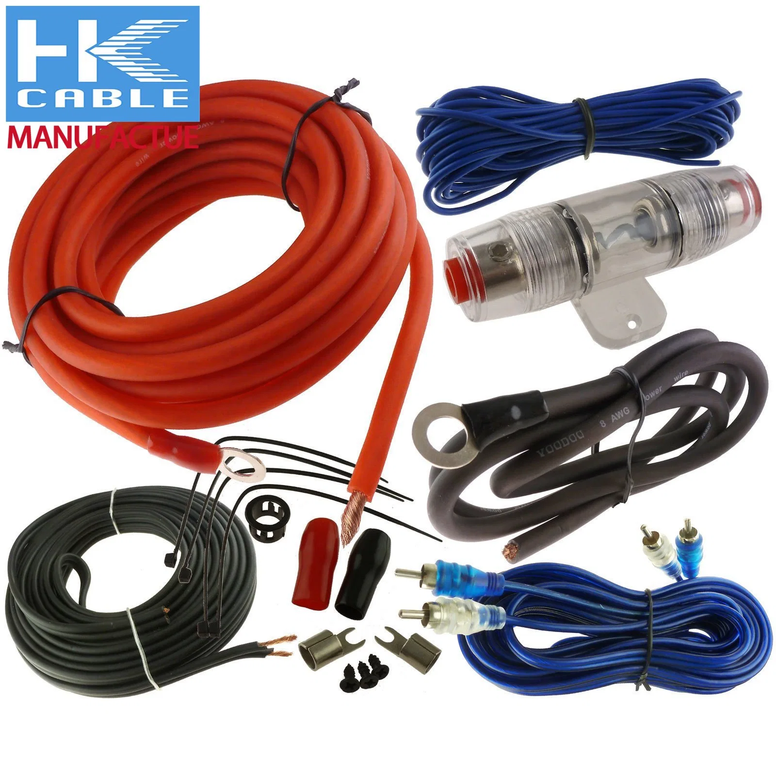 8 Gauge Car AMP&Speaker Stereo Audio Installation Cable Amplifier Subwoofer Amplifier Kit AMP Wiring Kit