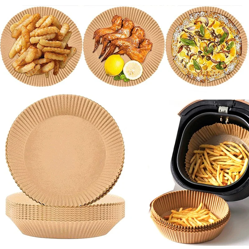 50PCS/Pack, 6.3*1.77in, Air Fryer Baking Special Paper Oil-Proof and Oil-Absorbing Paper for Kitchen Household Barbecue Plate Food Oven Pan