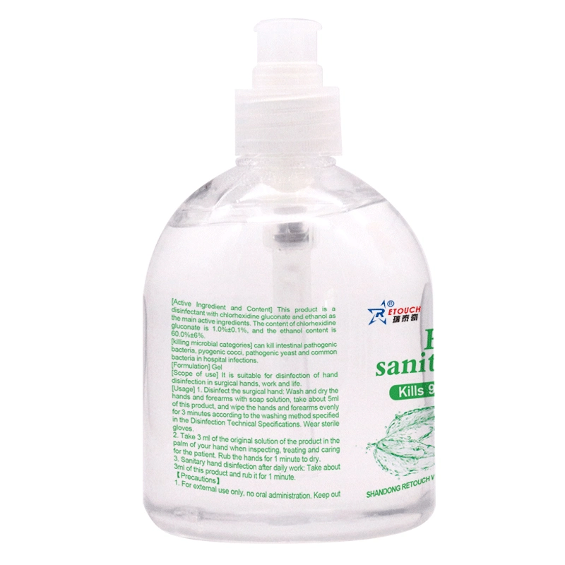 Custom Wholesale/Supplier 500ml 75% Alcohol Instant Waterless Antibacterial Hand Sanitizer Gel Manufacturers