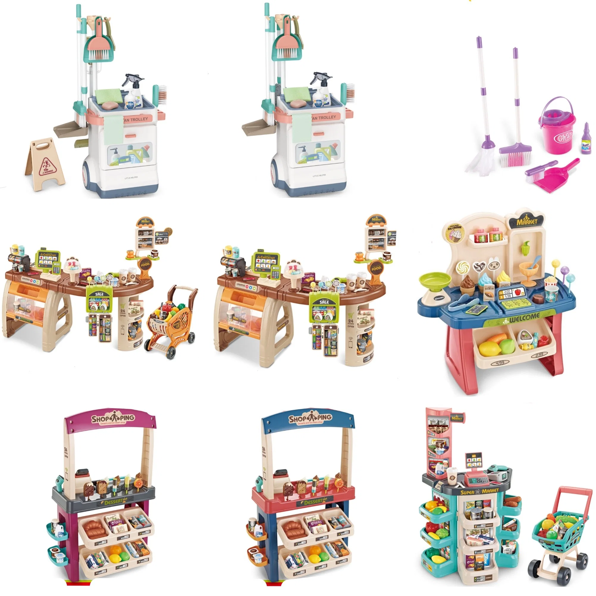 Juegos con luz no incluye batería pretenda jugar Cocina Juguete de muñeca plástico niños juguete DIY AutoAssembling Factory Direct Ventas al por mayor intellec