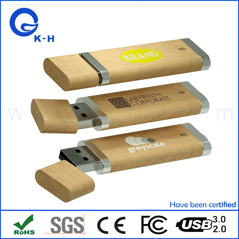 Papel ecológico USB 3,0 Flash Drive 1GB Pendrive para regalo