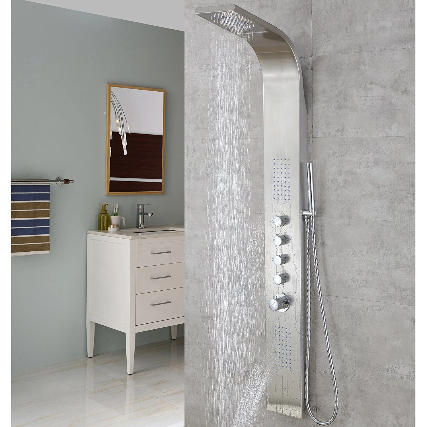 Wholesale Rainfall Waterfall Wet Room Shower Panel Stainless Steel for Bathroom