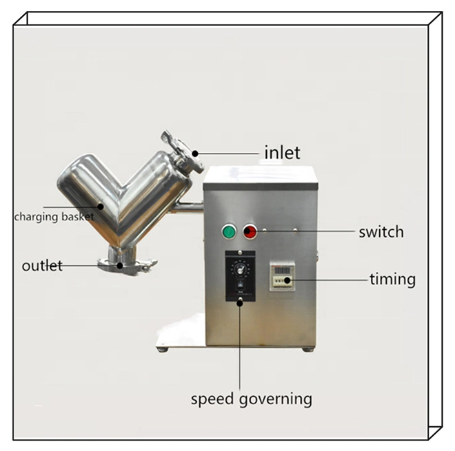 Equipamento de Mistura de Laboratório Misturador de Pó Químico Seco V-Type Vh-2