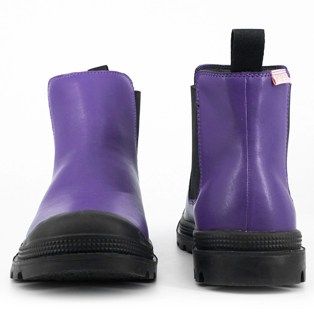 Trending Outdoor Lady Waterproof Boots Ankle Purple Woman PU Shoes for Women