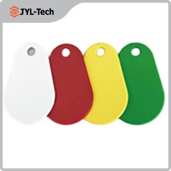 Custom Logo 13.56MHz NFC Smart Keychain Nylon Overmolded RFID Pear Tag Key Fob