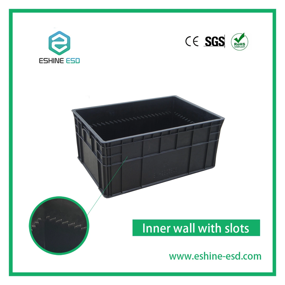 ESD Circulation Black Box with Divier Box Anti-Static Box