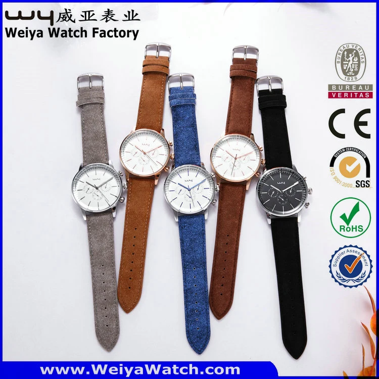 ODM Leather Strap Casual Quartz Ladies Wrist Watch (Wy-081B)