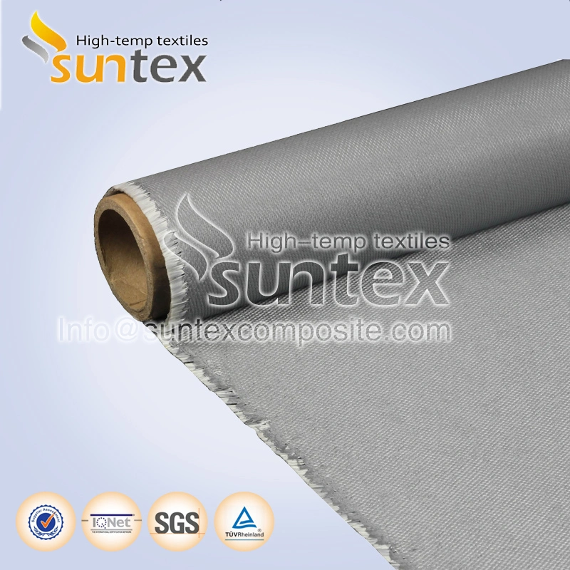 690g Grey Thick Flame Retardant PU Coated Fiberglass Textiles