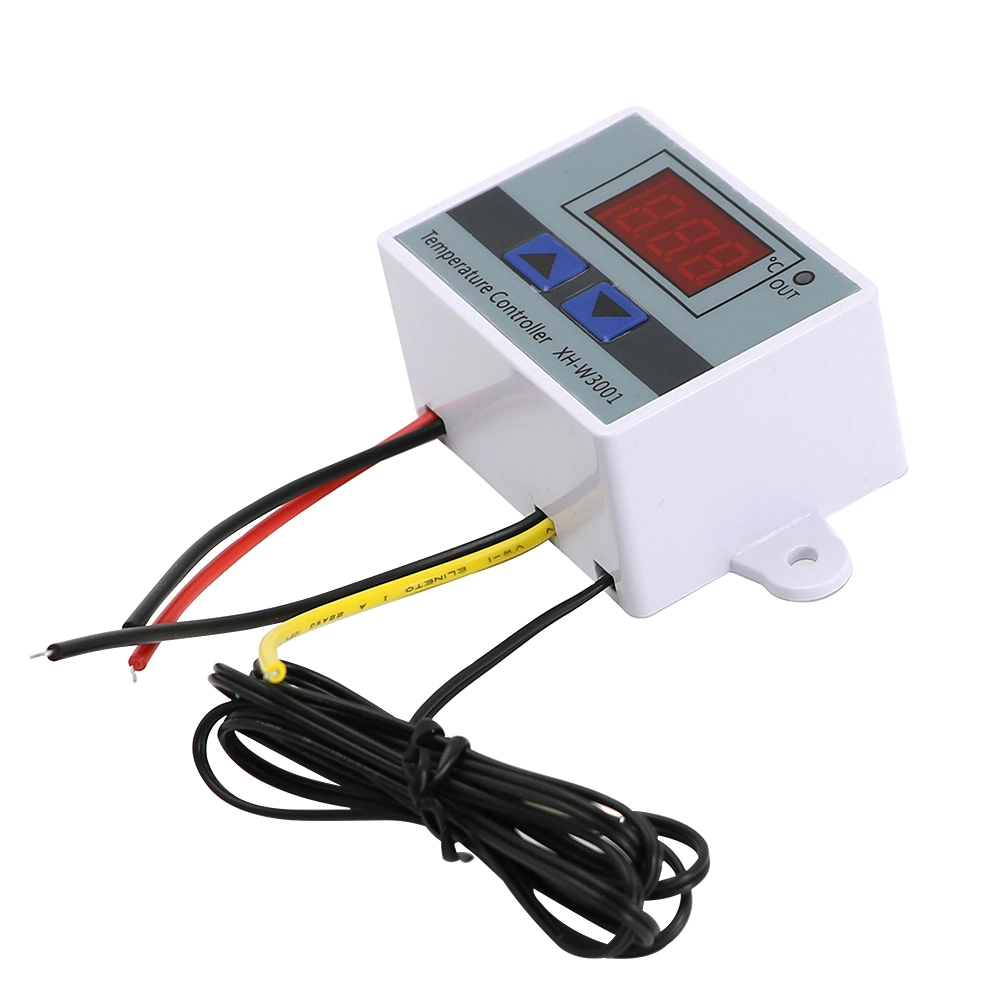 Controlador digital de temperatura LED XH-W3001 10A 12V 24V 220vac para Interruptor de calentamiento de refrigeración de incubadora sensor NTC de termostato