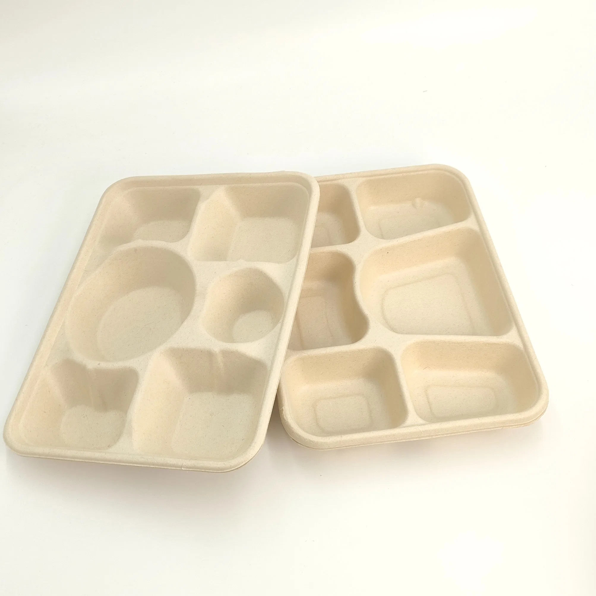 Caja de almuerzo de papel biodegradable para microondas