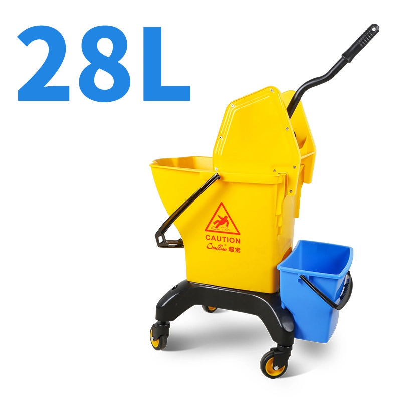 28L Yellow Thickened Water Truck Squeeze Bucket Mop Bucket