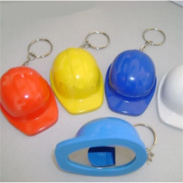 Helmet Shaped Bottle Opener LED Key Chain