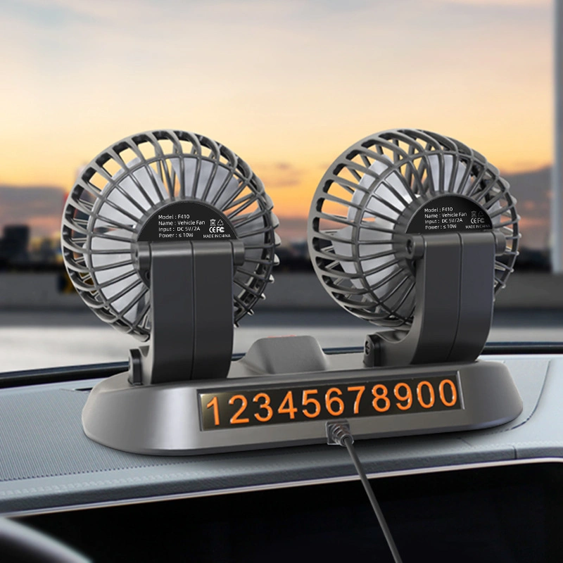 Portable Automotive Adjustable 12V 24V USB Mini Dual-Head Cooling Fan