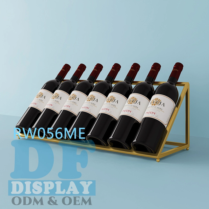 Wine Rack Metal Gold Wine Bottle Holder Countertop Wine Stand Display Wine Holder for Retail Store