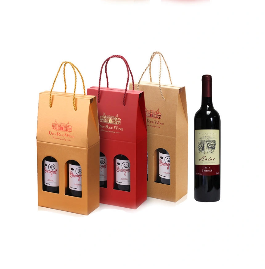 Wholesale/Supplier 2/3/6 Bottled Packaging Gift Carton Custom Luxury Shipping Paper Cardboard Rum Whisky Liquor Brand Double Bottle Wine Box, Wine Paper Shopping Bag