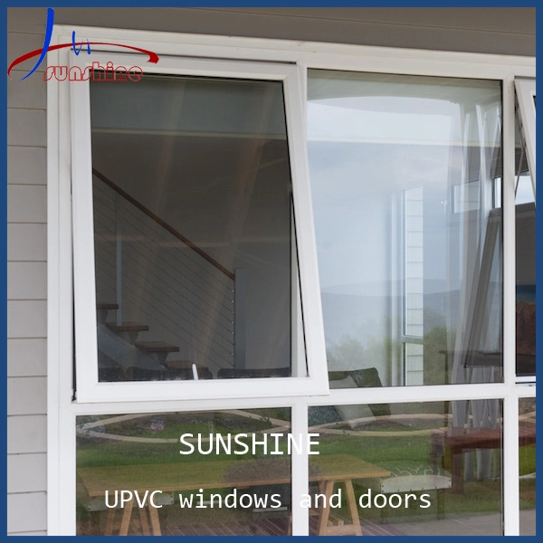 3 Panels Design White Color UPVC/PVC/Plastic Frame Windows with Insulating Glass