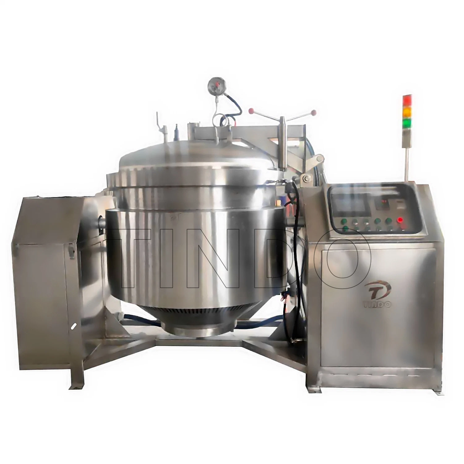 Automatic Hydraulic Power Lid Opening & Closing High Pressure Cooking Tank for High Viscosity Food Process