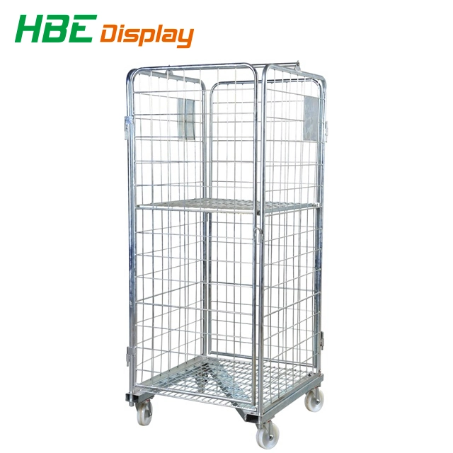 Supermarket Used Foldable Container Nest Wire Mesh Roll Cage