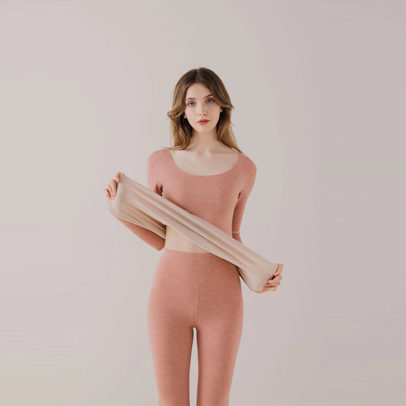 Sous-vêtements thermiques en laine et soie pour femmes, bas et haut sans chaleur.