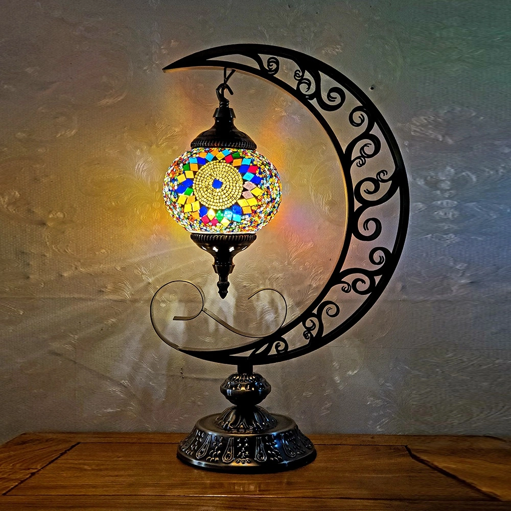 Moya New Design Decorative Glass Handmade Turkish Style LED Desk Lamp