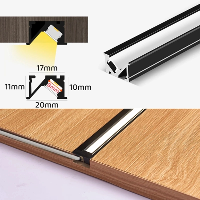 Cabinet Closet Recessed Mounted LED Profile Hidden Design High Quality Profile LED Aluminum for Furniture Wood Shelf