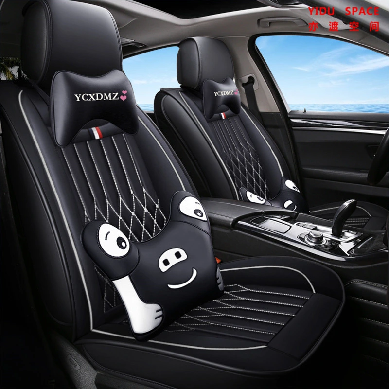 Factory Supply Black PVC/PU Leather Universal Car Seat Cushion for All 5 Seater Car Models