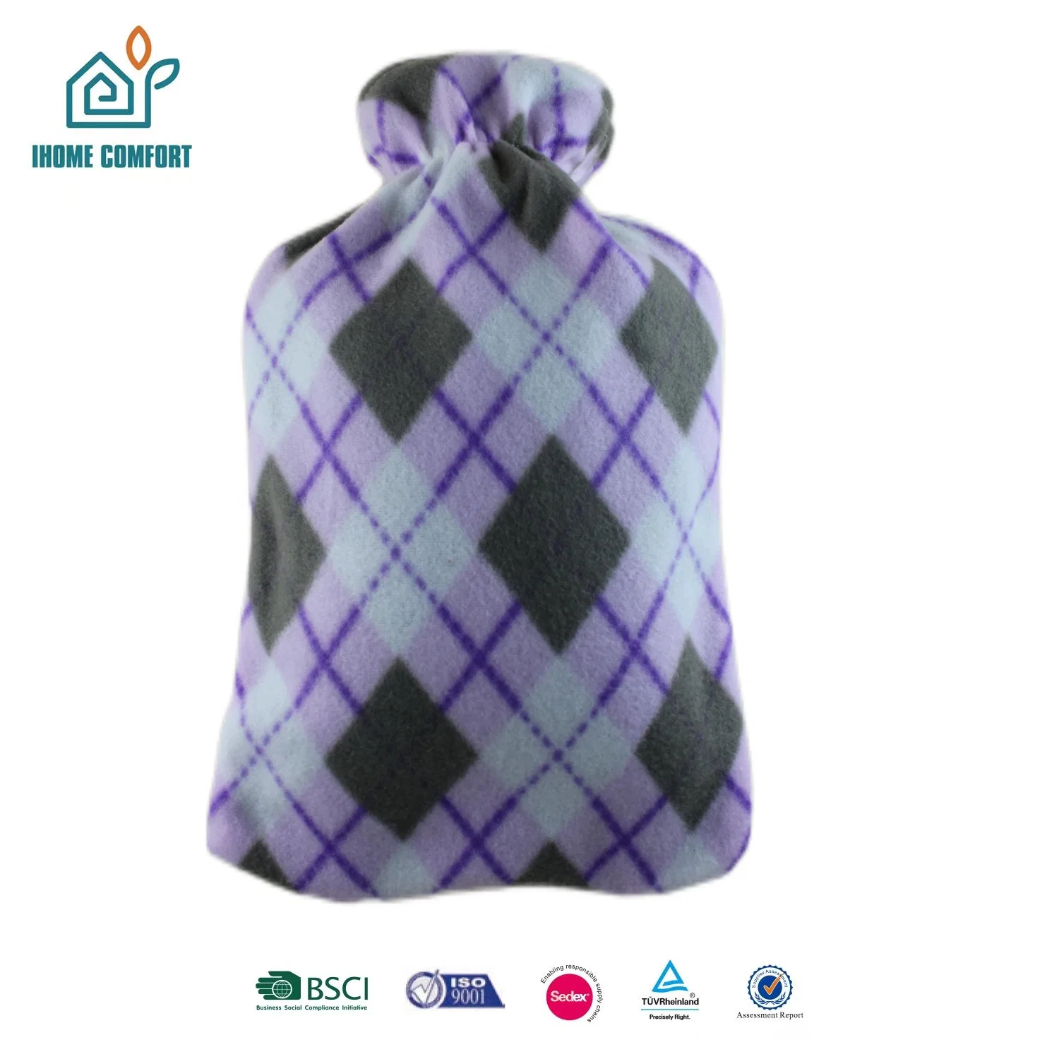 Compress Household Items Water Flooding Hand Warmer Cute Portable Hot Water Bottle with Fleece Cover