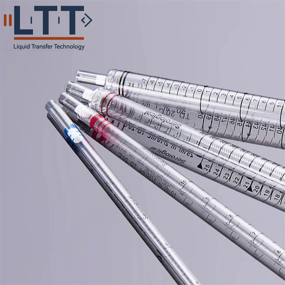 Liquan Brand Hot Sale Graduated Glass Serological Pipettes in Various Capacities 1ml/2ml/5ml/10ml for Use in Scientific Lab