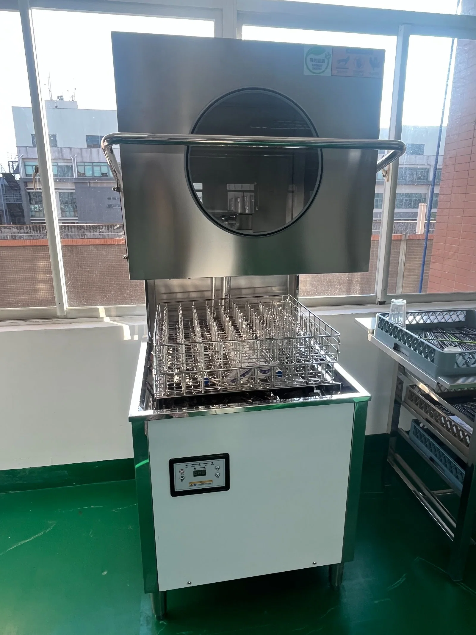 Restaurant Kitchen Big 12kw Stainless Steel Hood Type Commercial Electric Dishwasher Machine Pencuci Piring