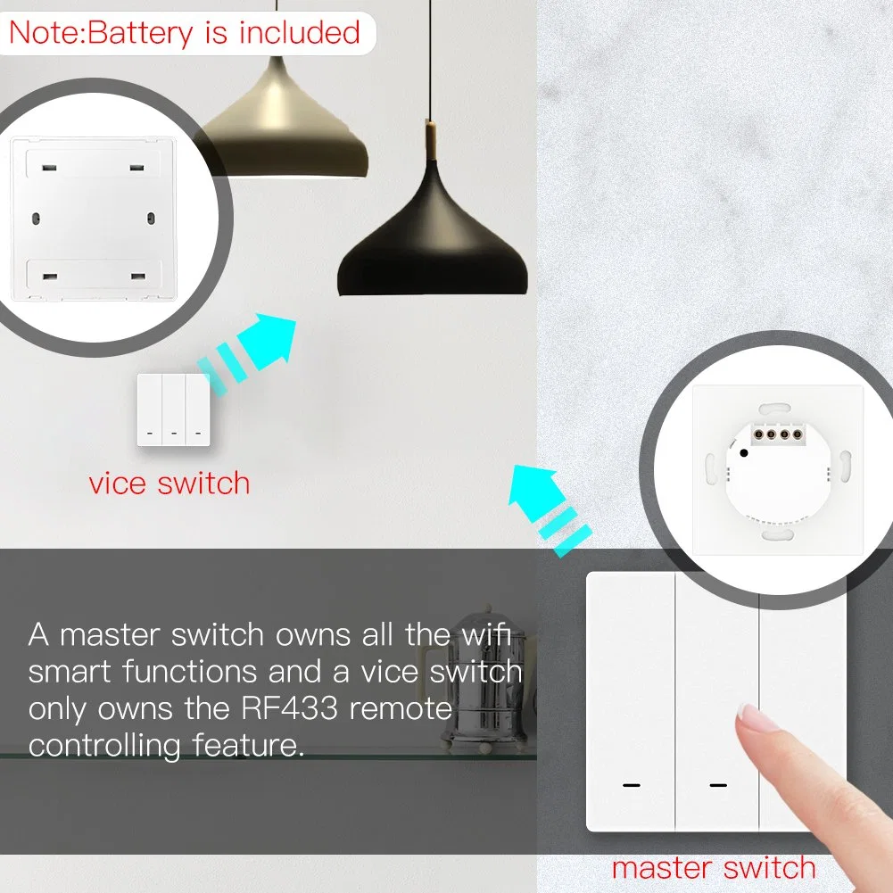 Smart Home Switch Tuya Light Switch WiFi RF433 Push Button Switches Wireless Remote Control Smart Home System