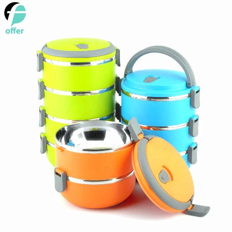 Round Stackable Stainless Steel Thermal Lunch Box