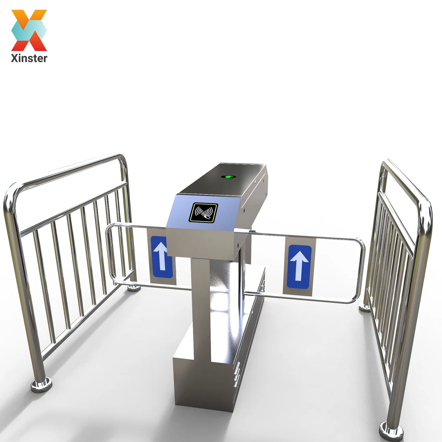 Pedestrian Access Control Automatic Swing Barrier OEM ODM Logo Sliding Swing Turnstile Barrier