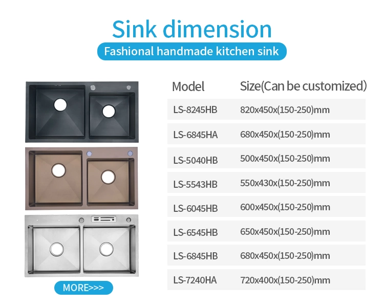 Rectangular Two Liangshun 1. Poly Bag2. Foam3. Carton4 Stainless Steel Sink Hote Comercial Sinks