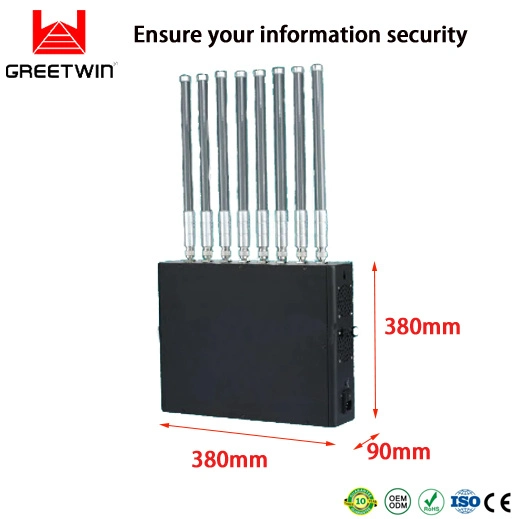 240W, 2G 3G LTE 4G de la señal de teléfono móvil de RF ajustable Jammer