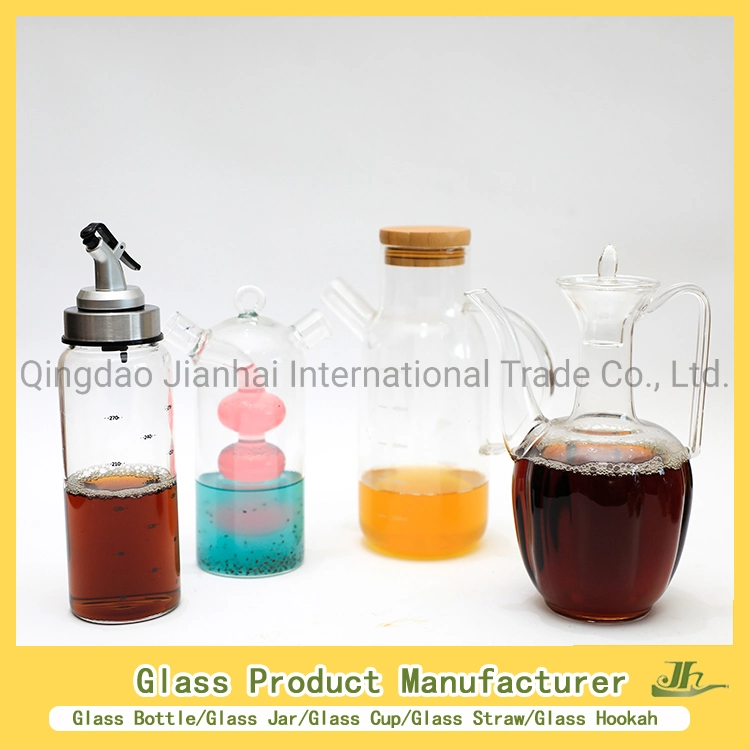 100ml 150ml 250ml 500ml 750ml 1L Clear Round Square Cooking Oil Empty Glass Bottle with Dispenser