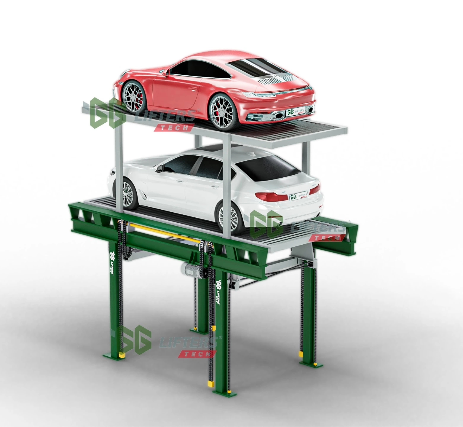 Los niveles de 2 boxes mecánica elevador vertical Sistema de estacionamiento de autos