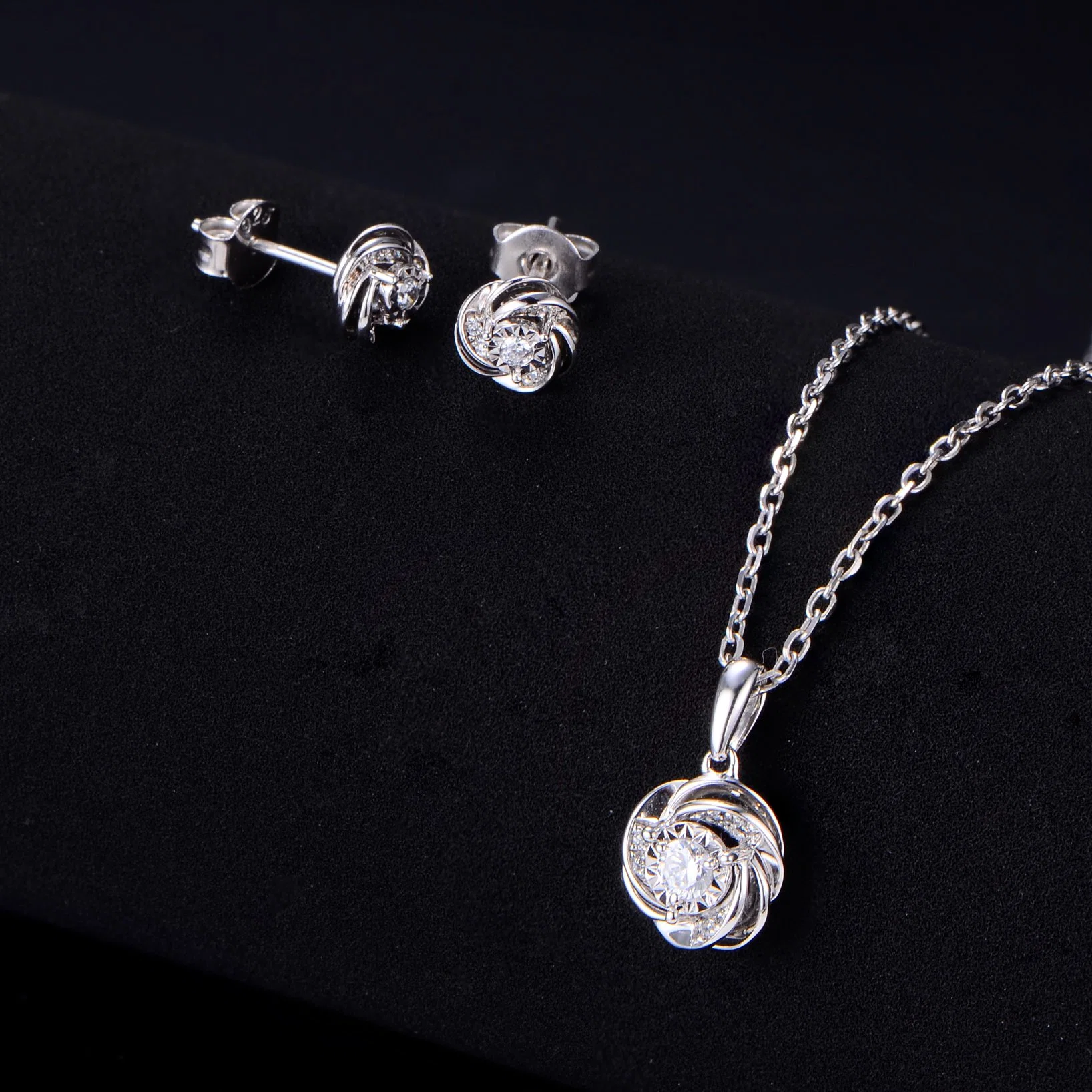 Wedding Jewelry Set Earrings and Necklace White Gold Necklace Earrings Fashion Accessories