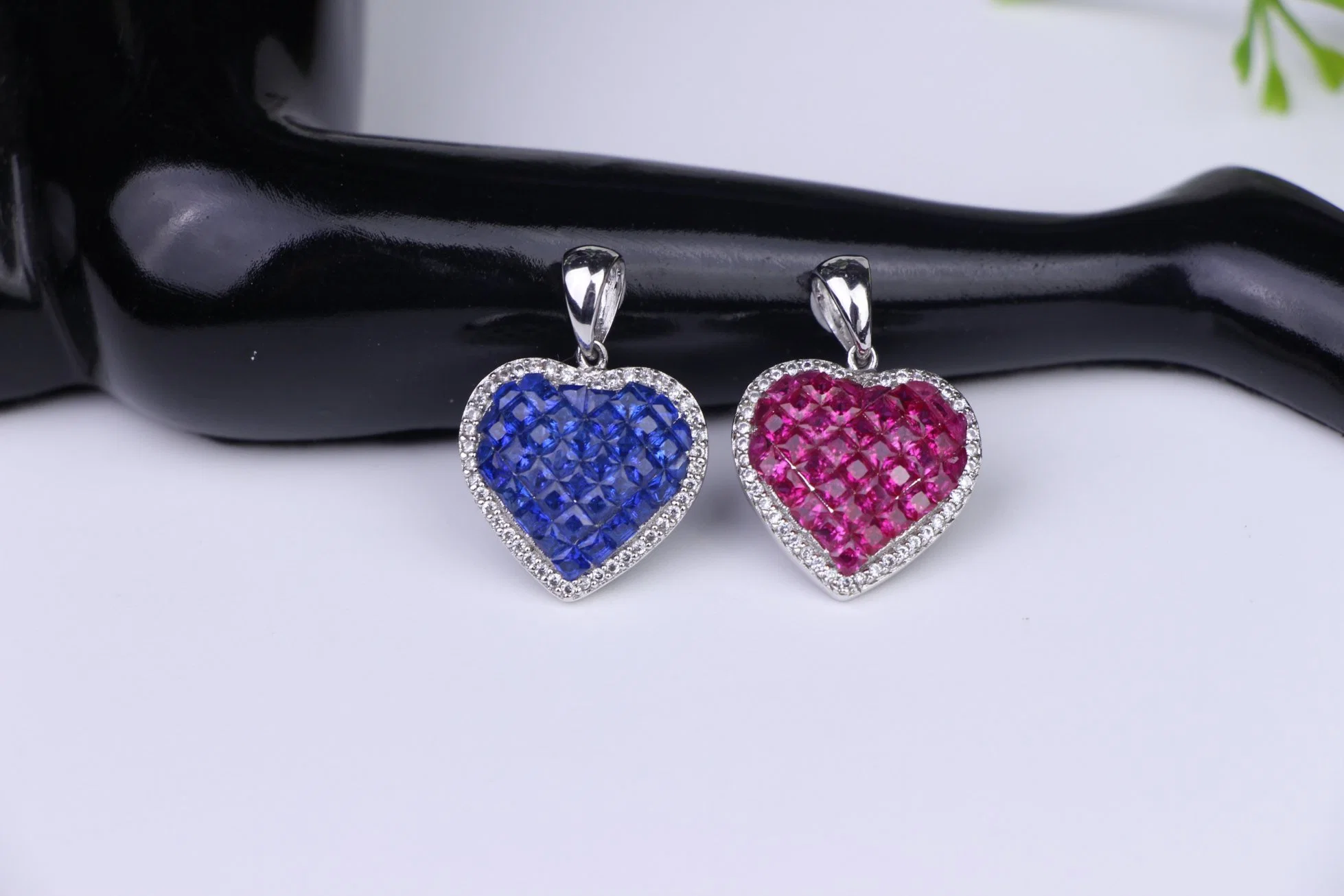 Luxury Jewelry 925 Sterling Silver Cubic Zirconia Heart Shape Ring Earrings Necklace Jewelry Set