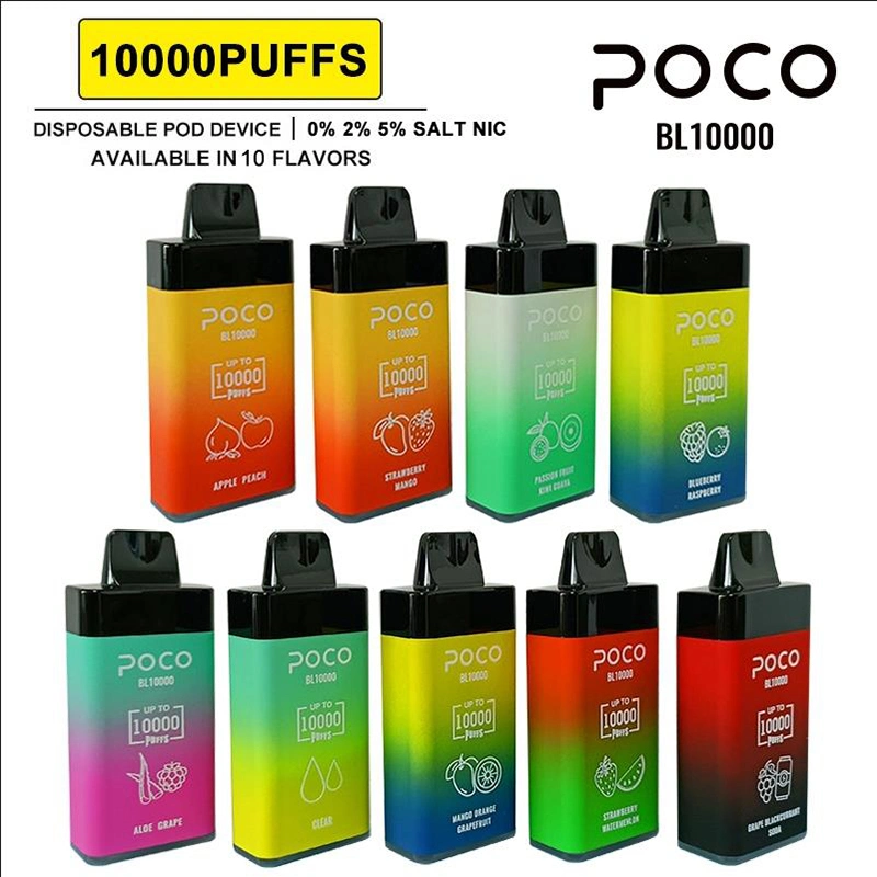 2023 le plus populaire Poco Bl10000 puffs Airoil mesh Coil jetable VAPE Pod Zbood Type-C rechargeable disponible 20 ml Vape