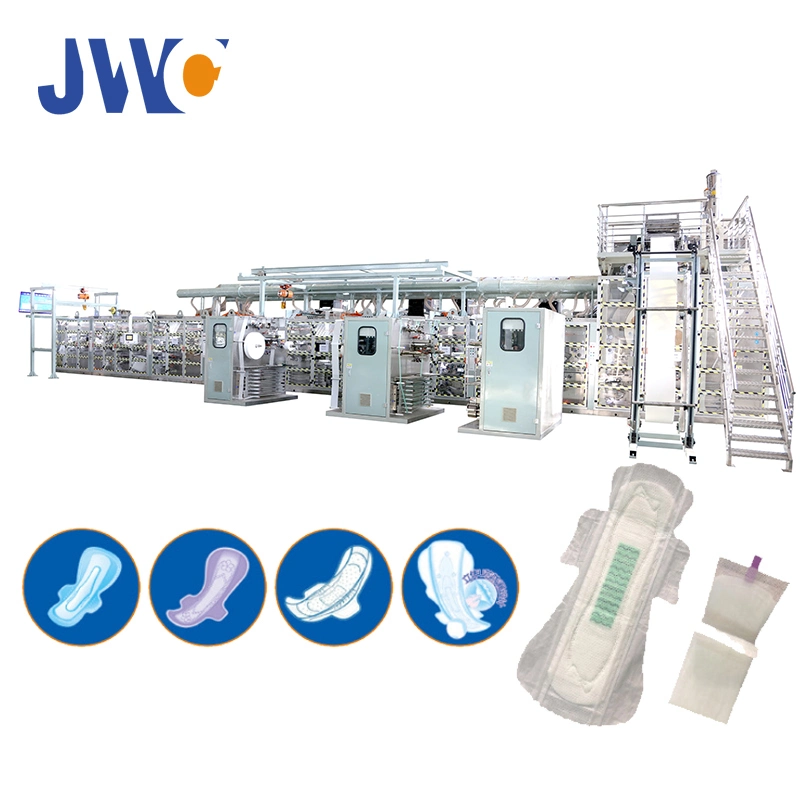 Assistance en ligne, installation sur le terrain Jwc machine à fabriquer les serviettes hygiéniques en papier avec l'ISO