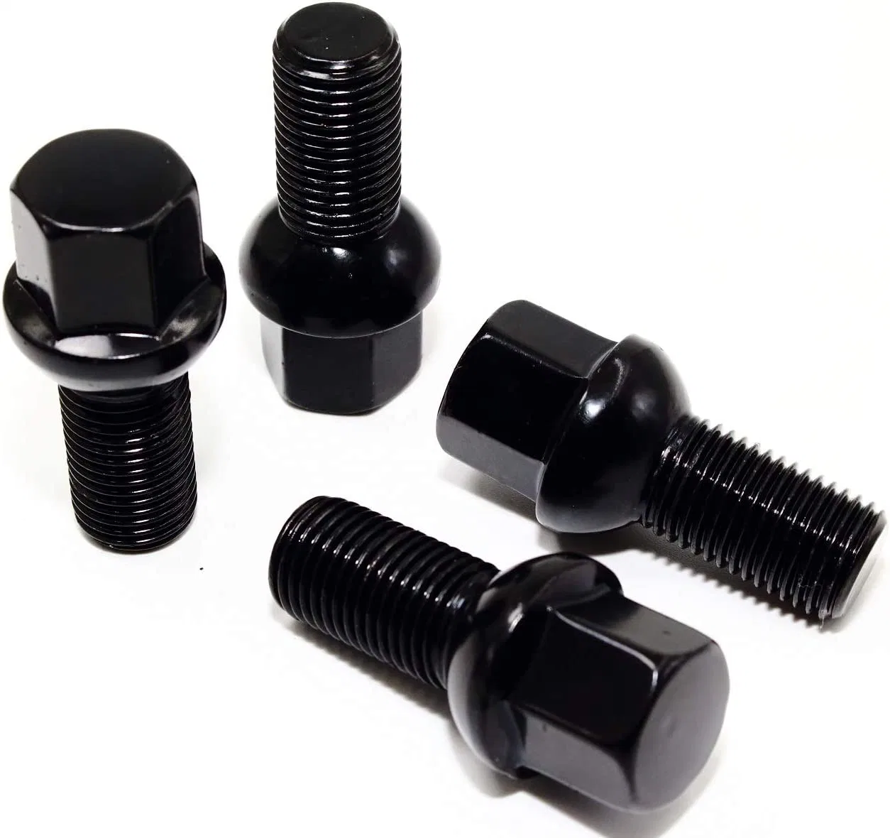 Extended Lug Bolts Aftermarket Black Wheel Lug Bolts with 45mm Shank Long Ball Seat