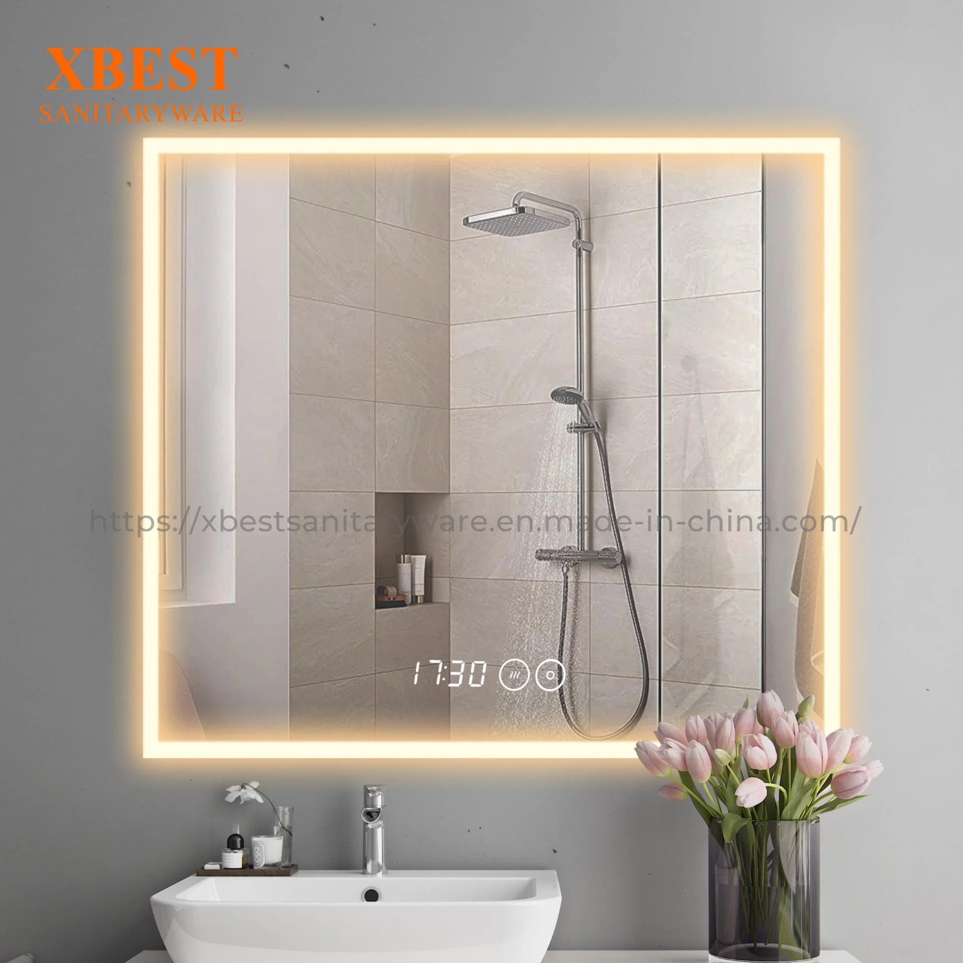 Bathroom LED Wall Mirror Touch Sensor Mirrorand