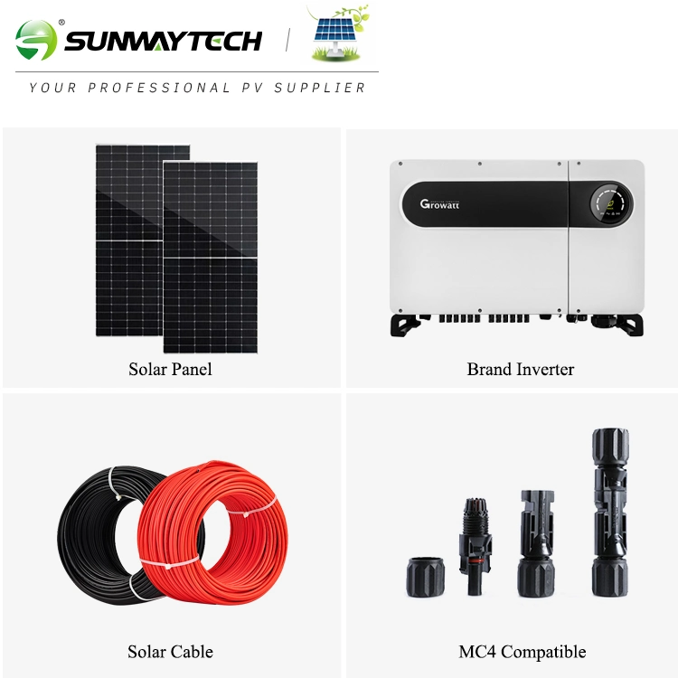 Sunway 60kW 80kw 100kw Solarmodul-System mit Marke Growatt Umrichter