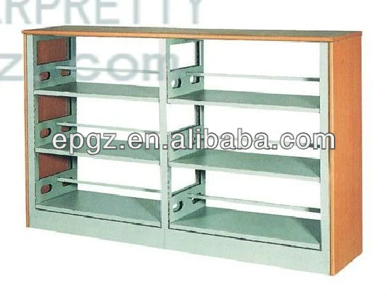 4 Level Double Sides Library Furniture Bookshelf