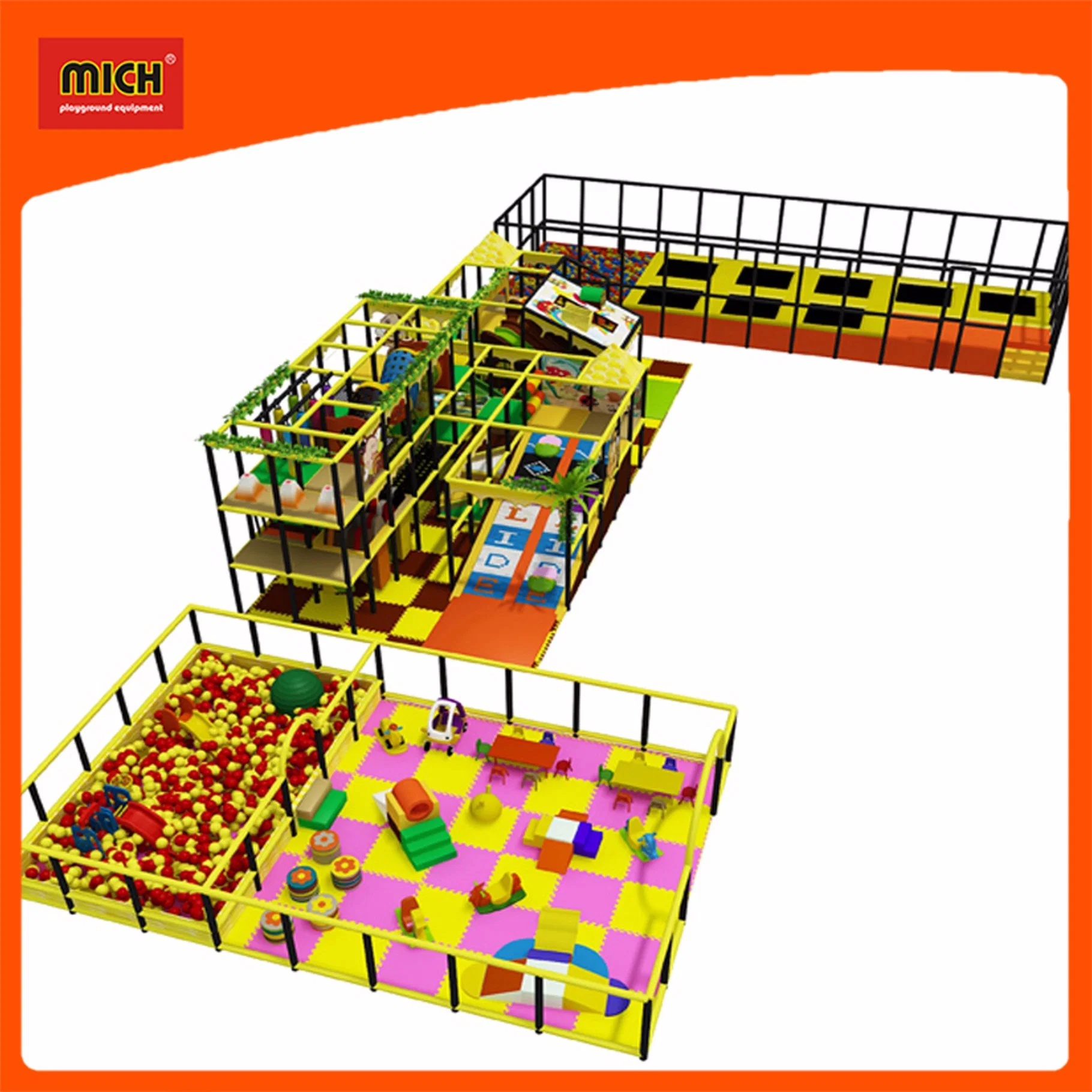 Indoor Play Area Games with Trampoline
