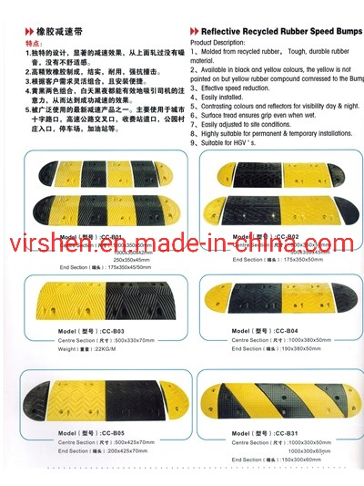 Permanent or Temporary Economical Wholesale/Supplier Black Yellow Rubber Speed Hump