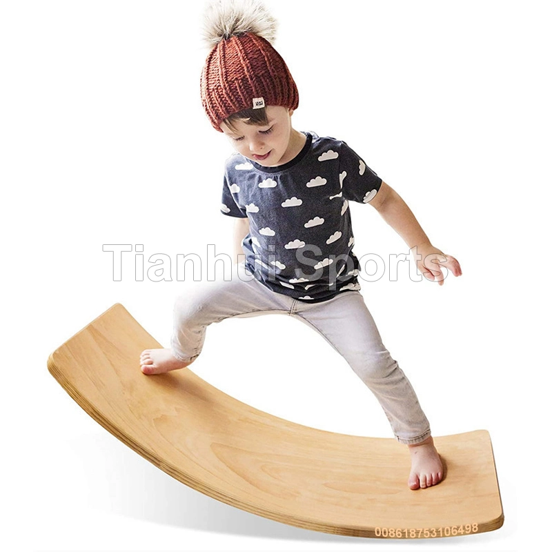 New Training Fitness Yoga Holz Kinder Stehend Balance Board Labyrinth Balance Board für Bamboo Kinder Wobble Board Holz Doppel